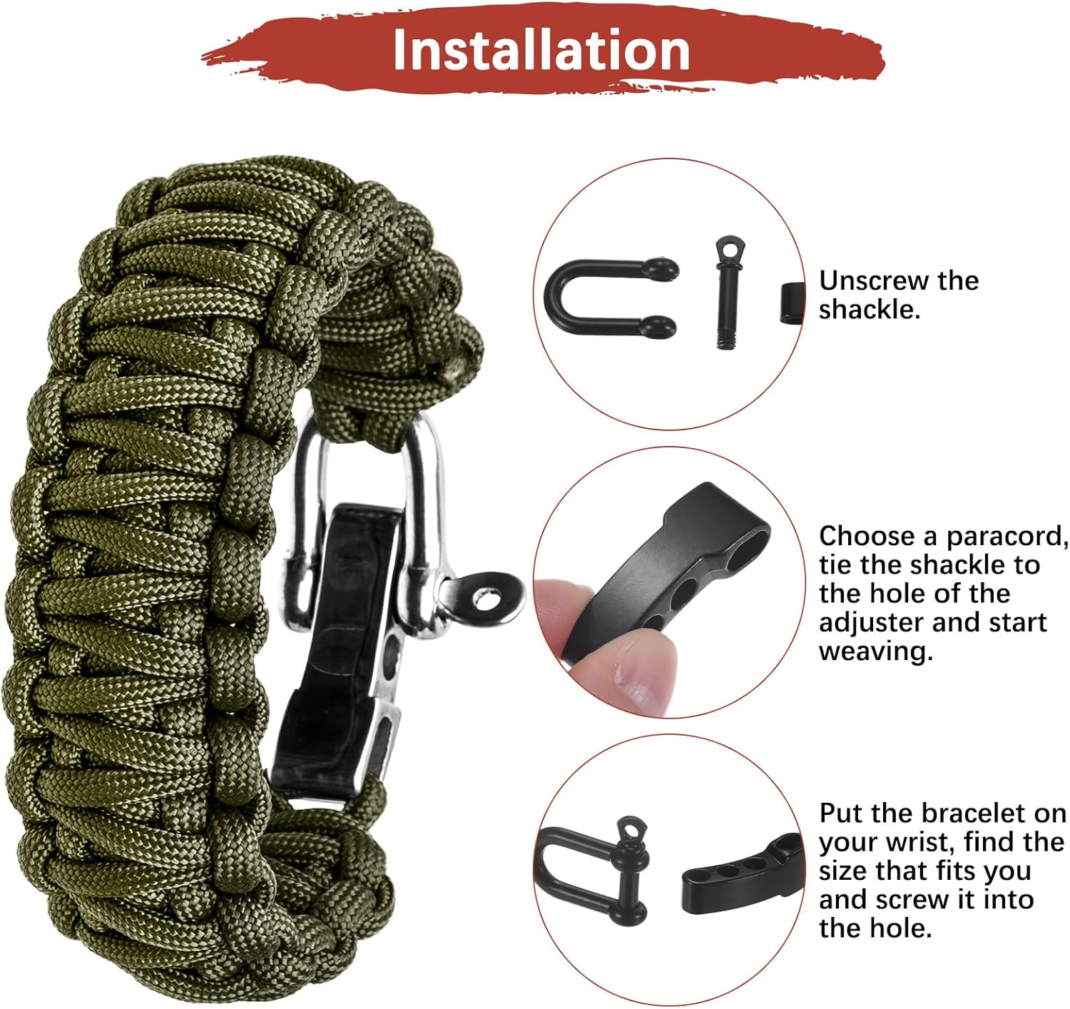 4/10Pcs Paracord Bracelet Buck - огляд і ціна Outdoor Adventure Watches